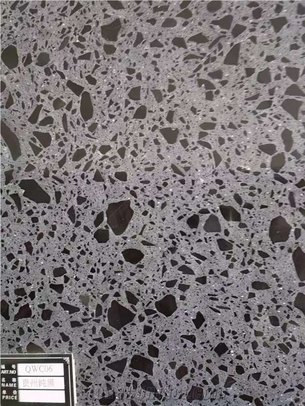 Stable Quality Classic Black Glossy Artificial Stone Slab