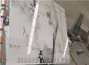 Well-Known Grey Painting 3D Polished Artificial Marble Slab