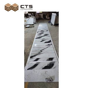 Panda White Sintered Stone Cheap Stair Tiles Custom Size