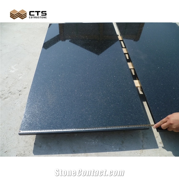 Black Galaxy Granite Wholesale Floor Tiles Sheet Customized