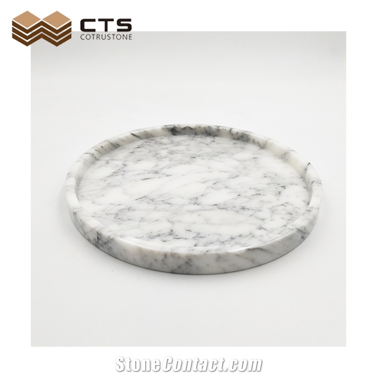 Carrara White Mable Tray Food Fruit Stone Plate Home Decor