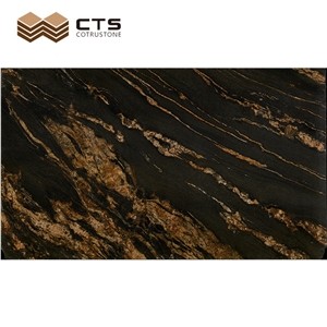 Interior Floor Design Marble Black Golden Natural Stone Slab