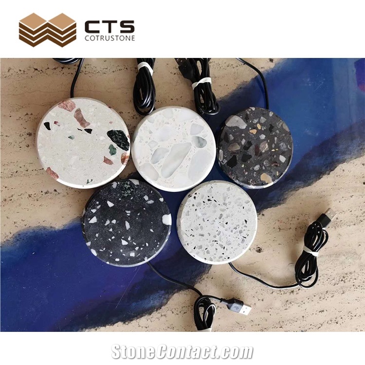 Marble Wireless Charger Tray Round Custome Design Decor