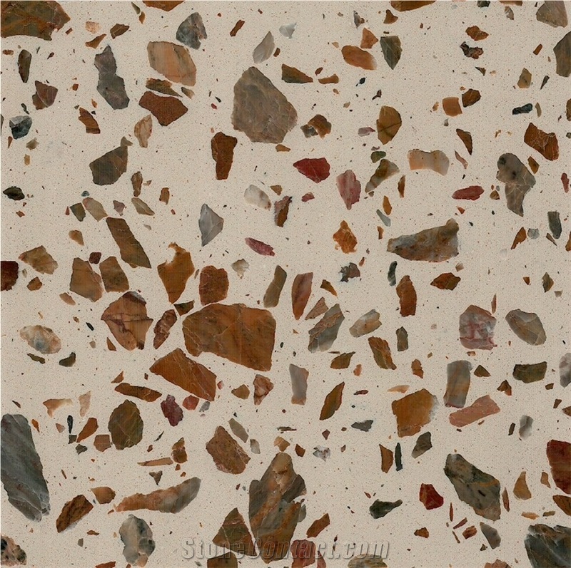 Aggregate Cement Terrazzo Slab Block White