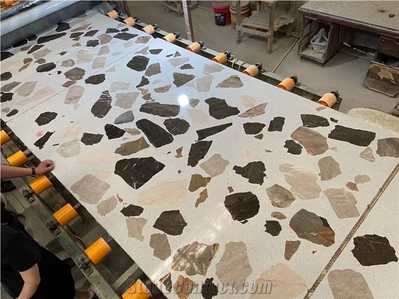 Cement Terrazzo Mosaic Manufacture Solid Slab Blocks Pattern