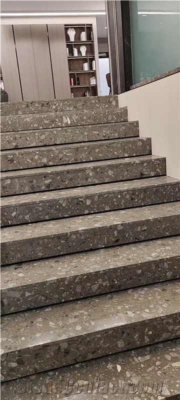 Indoor Cement Terrazzo Stairs High Quality Slab Blocks