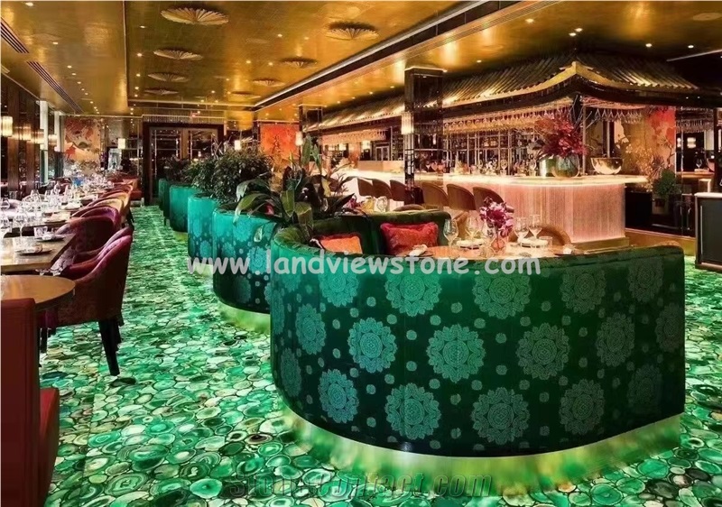 Green Agate Semiprecious Stone Slabs For Wall Decoration