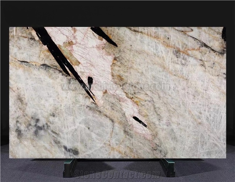 Backlit White Patagonia Granite Slabs For Wall Panels