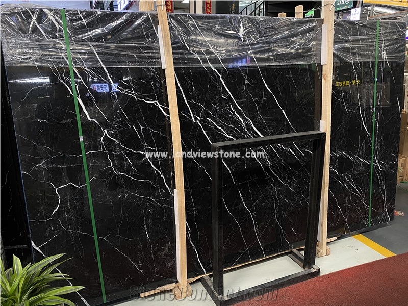 Black Marquina Marble Slabs For Wall And Floor Tiles