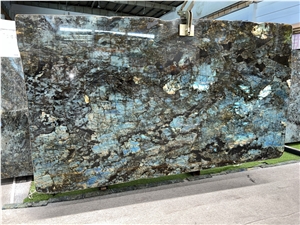 Labradorite Blue Granite Slabs, Lemurian Blue Slabs