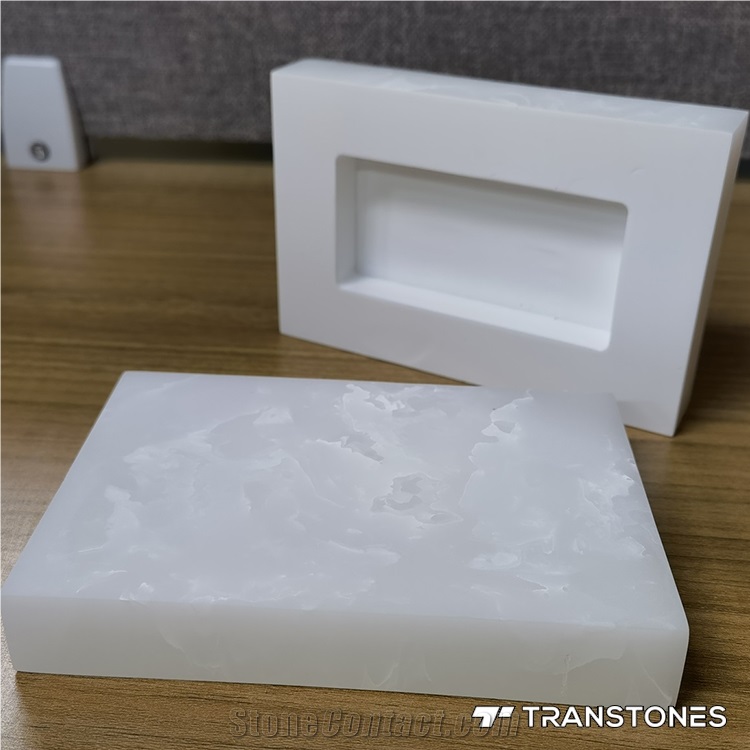 Matt White Marble Decorative Cube With Bottom Cut-Out
