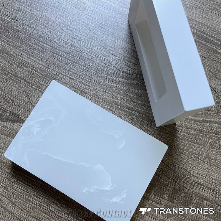 Transtones TA-101 White Alabaster Cube With Bottom Cut-Out