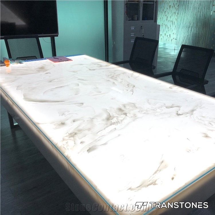 White Artificial Onyx Backlit Alabaster Sheet For Wall Decor