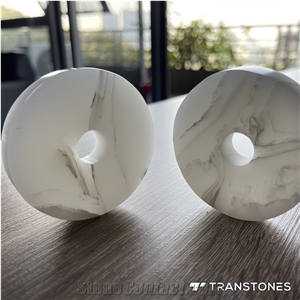 White Onyx Acrylic Artificial Stone Cup Lid