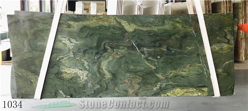 Brazil Green Fantasy Quartzite Slab In China Stone Market