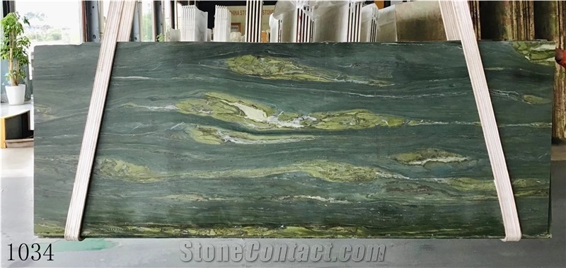 Brazil Green Fantasy Quartzite Slab In China Stone Market