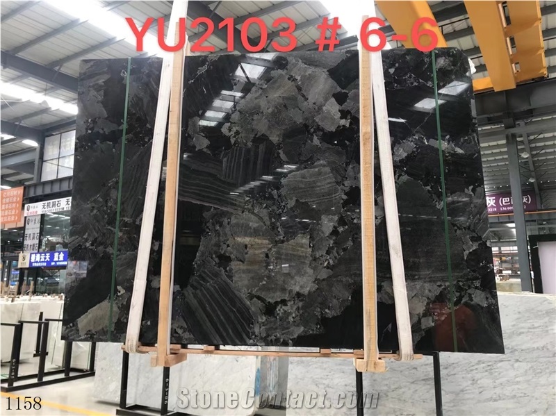 China Van Gogh Black Marble Slab Tile In The Market