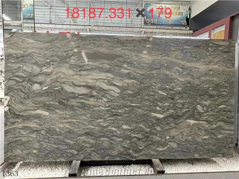 Golden Silk Road Quartzite Green Fusion Wow Slab In China