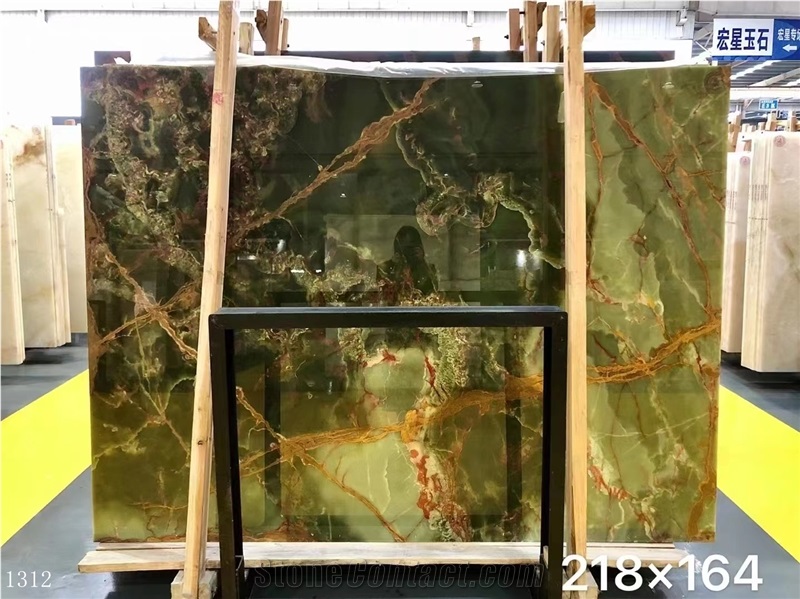 Iran Dark Green Onyx Rafsanjan Slab In China Stone Market