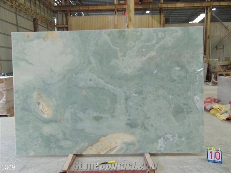 Iran Gold Blue Jade Slab Tile Onyx In China Stone Market