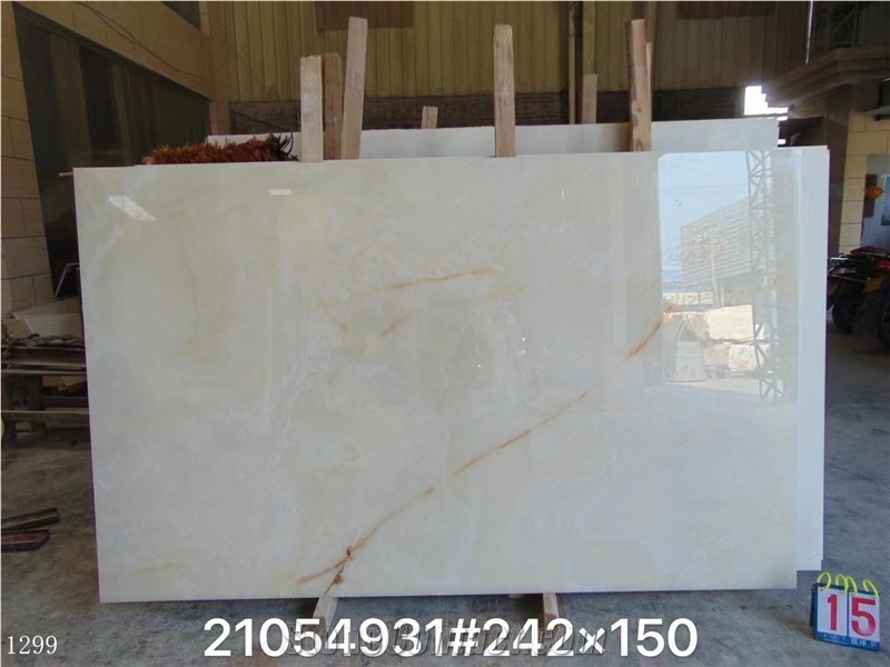 Iran White Onyx Persian Onice Bianco  In China Stone Market