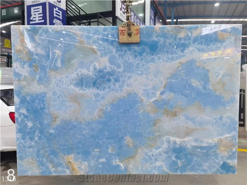 Pakistan Blue Onyx Aqua Gold Onix Slab In China Market