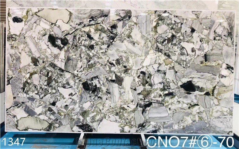 White Beauty Ice Cold Jade Marble Primavera Slab In China