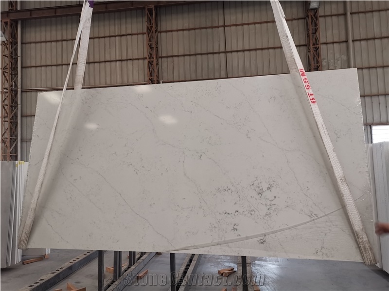 3200*1600 Mm Artificial White Quartz Stone Slab For Home