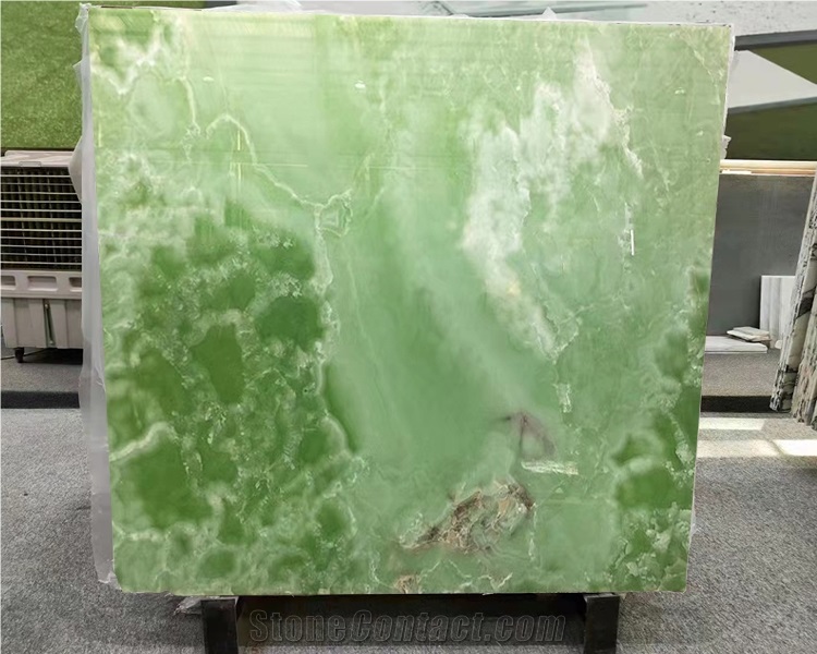Green Onyx Transmit Wall Tiles Slab Natural Stone