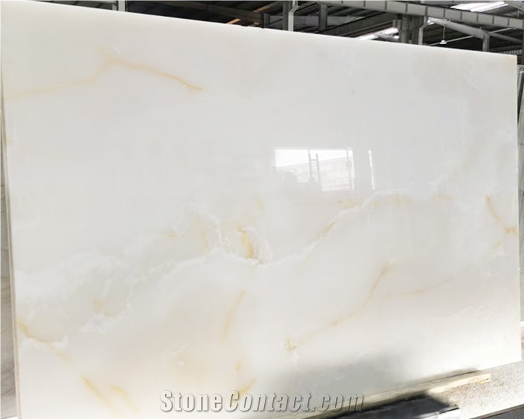 Luxury Golden Jade White Marble Big Slab