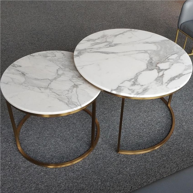 Natural Marble Modern Coffee Table For Home Hotel Restaurant