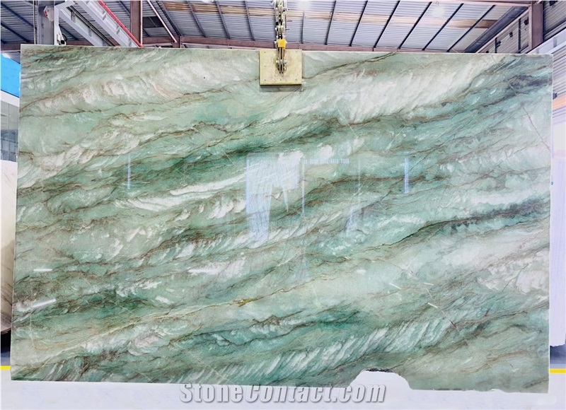 On Sale Wholesale Marble Look Green Quartzite Big Slab