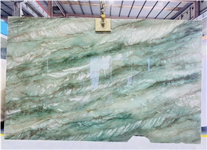 On Sale Wholesale Marble Look Green Quartzite Big Slab