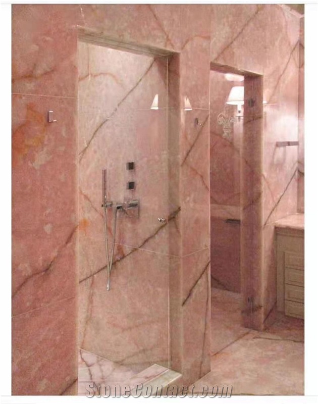 Pink Onyx Slabs Flooring Wall Tiles For Hotel Decoration
