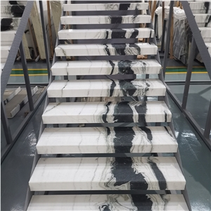 Wholesale Customized Size White Panda Marble Stairs Tiles