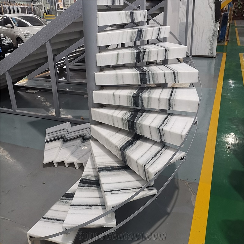 Wholesale Customized Size White Panda Marble Stairs Tiles
