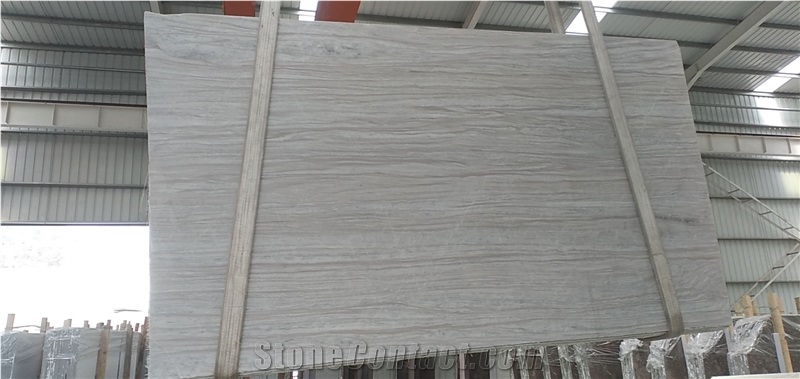 Nestos White Marble Wood Bathroom Wall Covering Tile