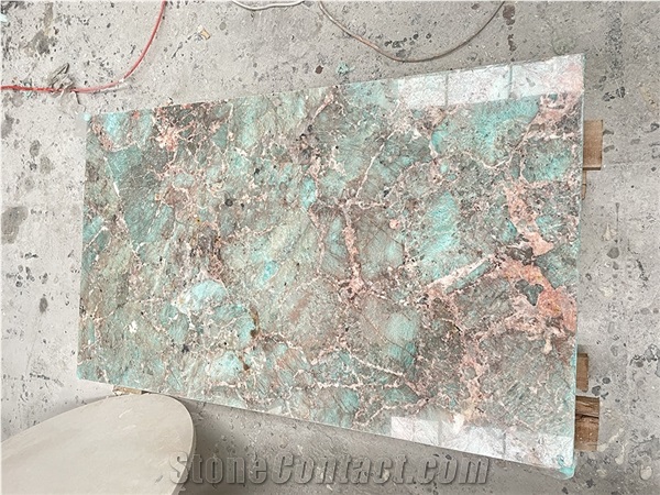 Bevel Amazonita Granite Composite Sintered Stone Backed Tile