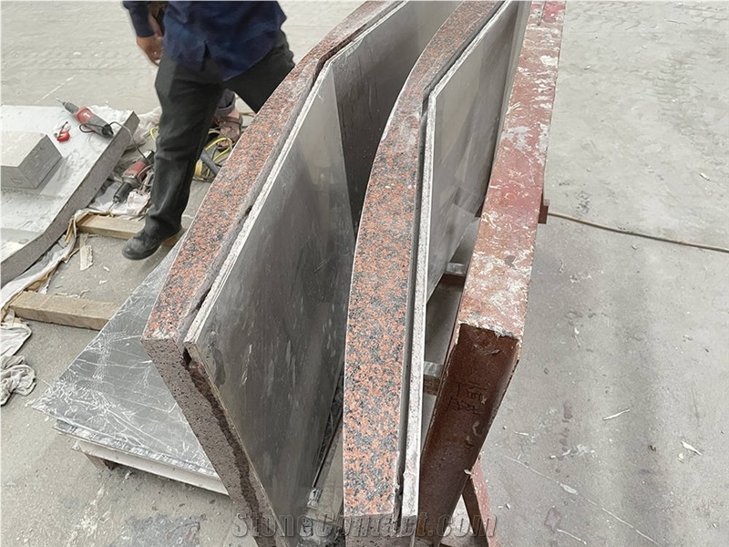 Curved Red Granite Composite Aluminum Backed Panels