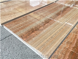 Royal Wood Grain Marble Stone Ceramic Backed Composite Stone Tiles