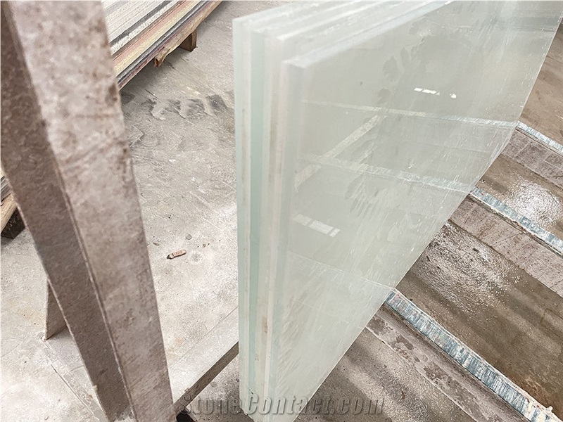 White Onyx Composite Glass Laminated Tile For Wall Flooring
