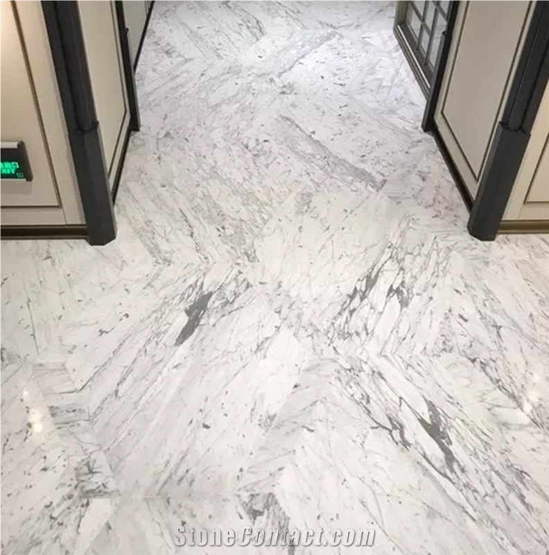 Fine Lines Snow White Marble Slab And Tile For Wall