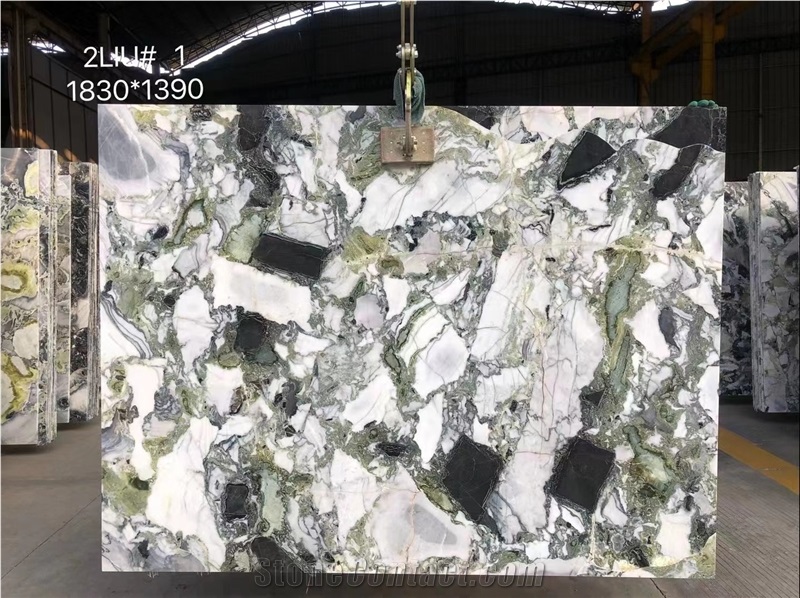 CHINA GREEN MARBLE ICE JADE Not Joint Big Slab
