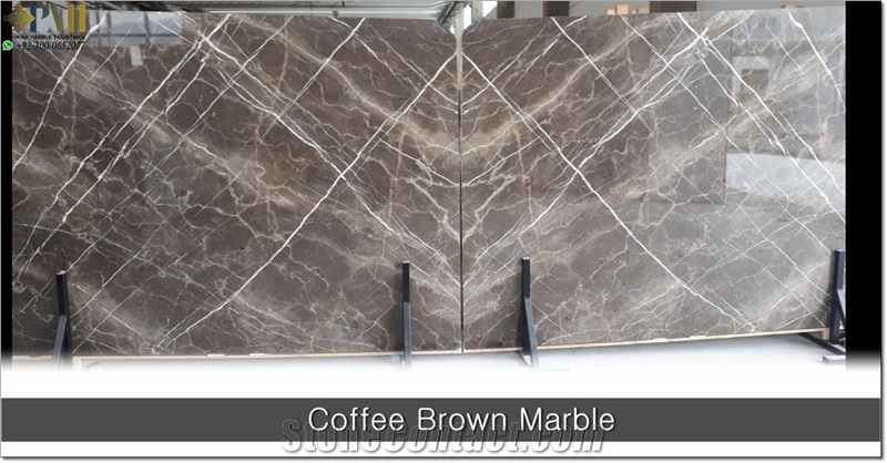 Coffee Brown Marble Tiles, Slabs