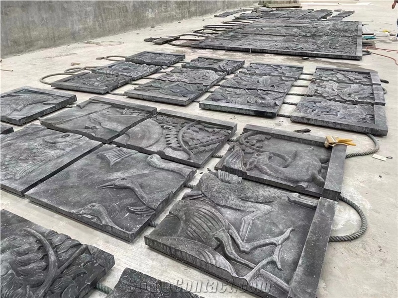 Black Limestone For Reliefs, Etching