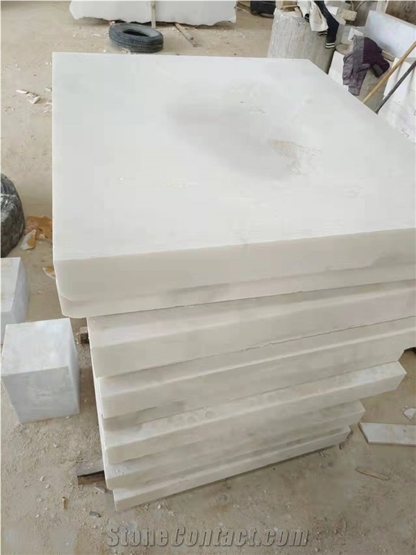 China White Marble Thick Tiles