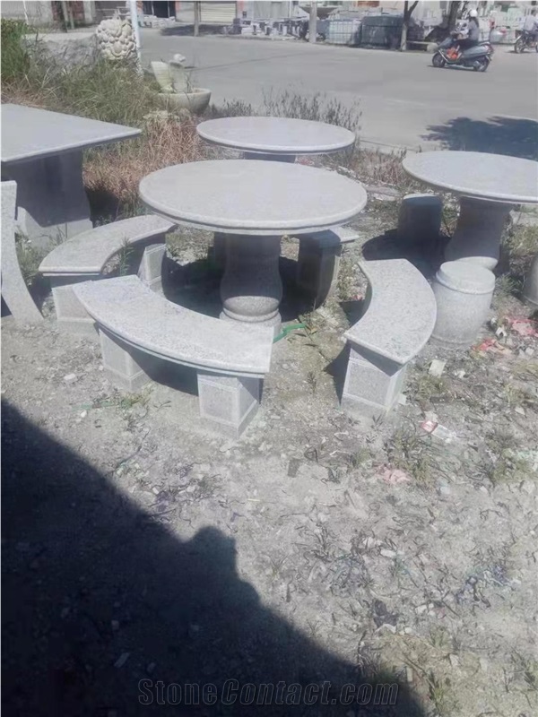 Outdoor Granite Table Set Garden Stone Bench