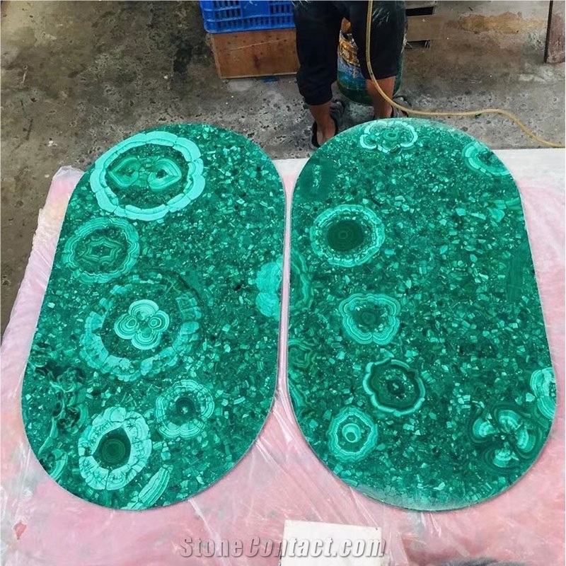 Green Malachite Semiprecious For Interior Decor