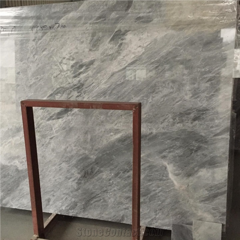 Bentle White Vein Cloudy Grey Marble Stone Tile