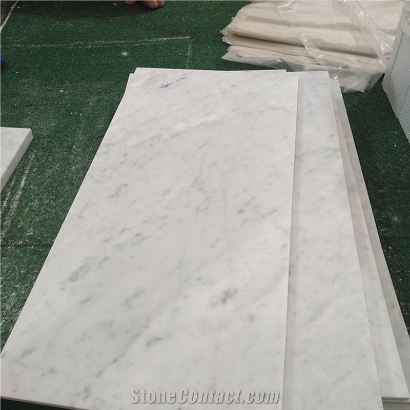 Factory Directly White Carrara Marble Cut To Size Floor Tile